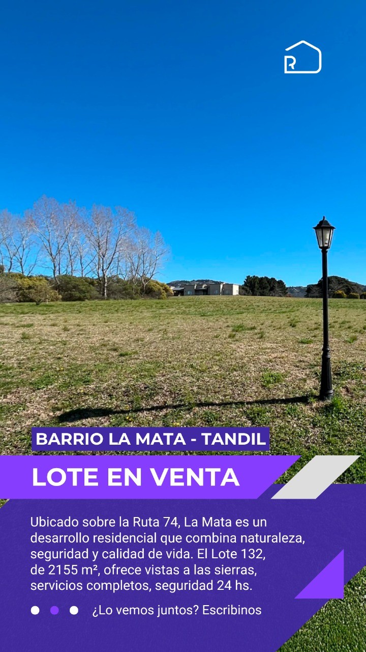 Terreno / Lote en venta de 2155.5m2 ubicado en Tandil